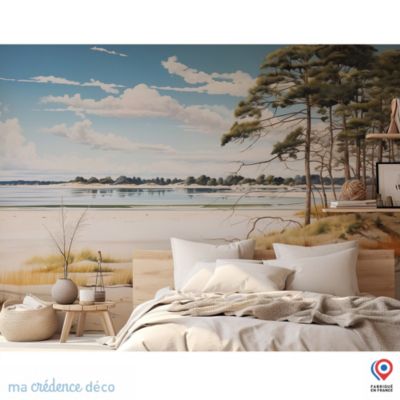 Papier peint Plage Sud ouest, Aquarelle 2 - Intissé - 400 cm - 280 cm - MaCrédenceDéco