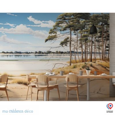 Papier peint Plage Sud ouest, Aquarelle 2 - Intissé - 400 cm - 280 cm - MaCrédenceDéco