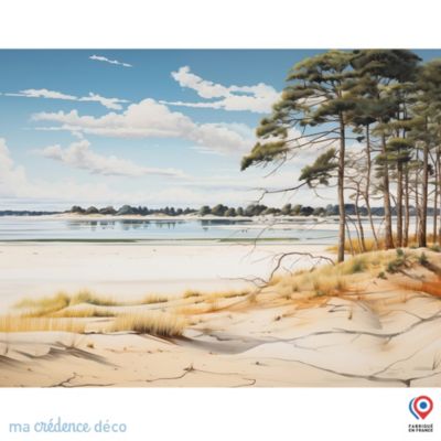 Papier peint Plage Sud ouest, Aquarelle 2 - Intissé - 400 cm - 280 cm - MaCrédenceDéco