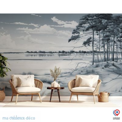 Papier peint Plage Sud ouest, Aquarelle 2 - Intissé - 400 cm - 280 cm - MaCrédenceDéco