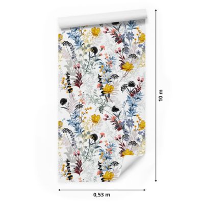 Papier Peint Pour La Chambre FLEURS Colorés Style Slave