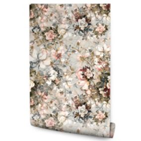 Papier Peint Pour La Chambre FLEURS Roses Feuilles Nature