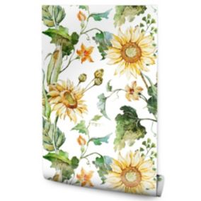 Papier Peint Pour La Chambre TOURNESOLS Fleurs Feuilles Nature