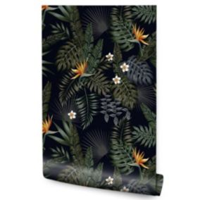 Papier Peint Pour Salon FEUILLES Tropicales Fleurs Nature