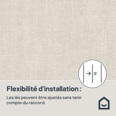 Papier peint pré-encollé Easy Roll vinyle intissé uni grège l.53 x L.1005 cm, GoodHome Coppins