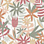 Papier peint pré-encollé tissu intissé Easy Roll GoodHome Basilic Fleurs semi-lustrée multicolore l.53 x H.1005 cm