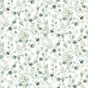 Papier peint pré-encollé tissu intissé GoodHome Cedrela vert l.53 x H.1005 cm