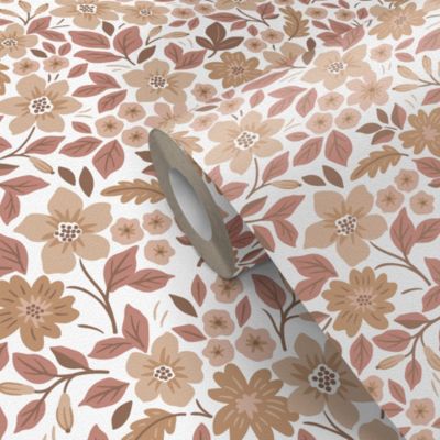 Papier peint pré-encollé vinyle Easy Roll GoodHome Aani Fleurs rose l.53 x H.1005 cm