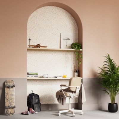 Papier peint pré-encollé vinyle Easy Roll GoodHome Coquille Pois beige l.53 x H.1005 cm