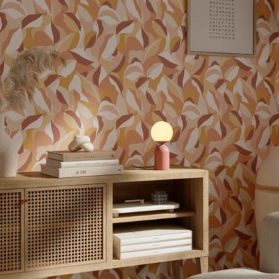 Papier peint pré-encollé vinyle intissé art déco Easy Roll GoodHome Apricot multicolore l.53 x H.1005 cm