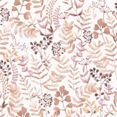 Papier peint pré-encollé vinyle intissé botanique Easy Roll GoodHome Olivia rose l.53 x H.1005 cm