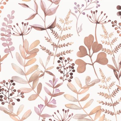 Papier peint pré-encollé vinyle intissé botanique Easy Roll GoodHome Olivia rose l.53 x H.1005 cm