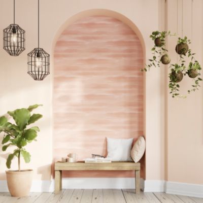 Papier peint pré-encollé vinyle intissé Easy Roll GoodHome Bellevue rose l.53 x H.1005 cm