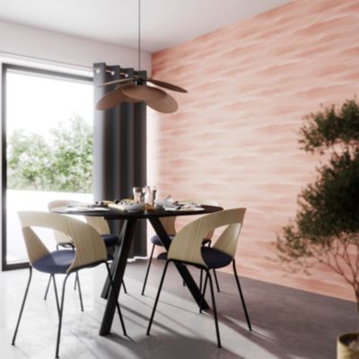 Papier peint pré-encollé vinyle intissé Easy Roll GoodHome Bellevue rose l.53 x H.1005 cm