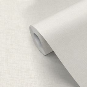 Papier peint pré-encollé vinyle intissé Easy Roll GoodHome Pullen blanc l.53 x H.1005 cm