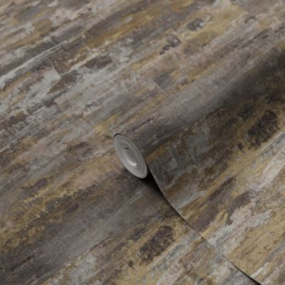 Papier peint pré-encollé vinyle intissé effet mur de béton GoodHome Asisite aspect béton gris l.53 x H.1005 cm