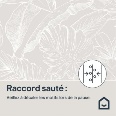 Papier peint pré-encollé vinyle intissé feuilage Easy Roll GoodHome Ufford beige l.53 x H.1005 cm