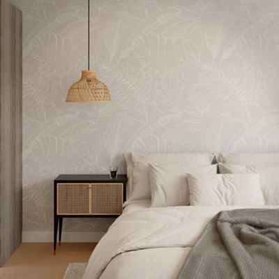 Papier peint pré-encollé vinyle intissé feuilage Easy Roll GoodHome Ufford beige l.53 x H.1005 cm