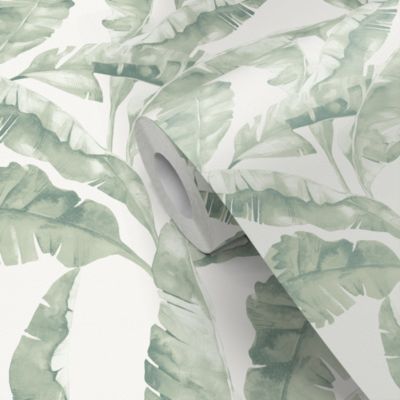 Papier peint pré-encollé vinyle intissé feuillage Easy Roll GoodHome Halton vert l.53 x H.1005 cm