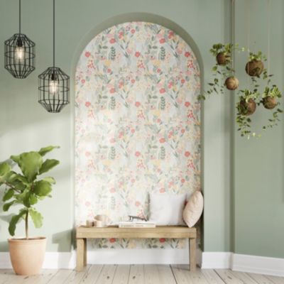 Papier peint pré-encollé vinyle intissé fleuri Easy Roll GoodHome Aristea multicolore l.53 x H.1005 cm