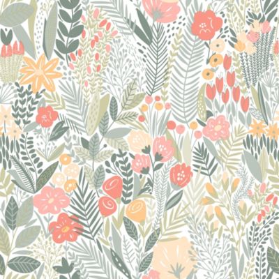 Papier peint pré-encollé vinyle intissé fleuri Easy Roll GoodHome Aristea multicolore l.53 x H.1005 cm