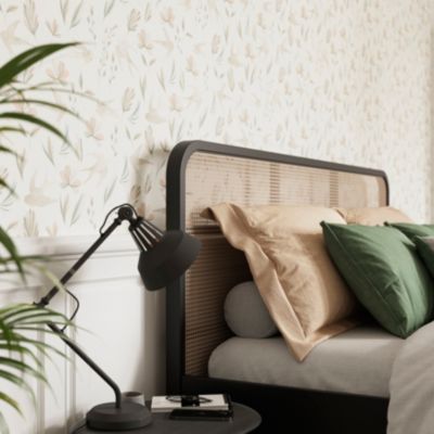 Papier peint pré-encollé vinyle intissé fleuri Easy Roll GoodHome Aubourne beige l.53 x H.1005 cm