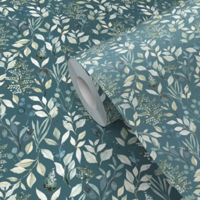 Papier peint pré-encollé vinyle intissé fleuri Easy Roll GoodHome Begonia bleu l.53 x H.1005 cm