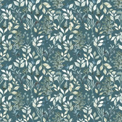 Papier peint pré-encollé vinyle intissé fleuri Easy Roll GoodHome Begonia bleu l.53 x H.1005 cm