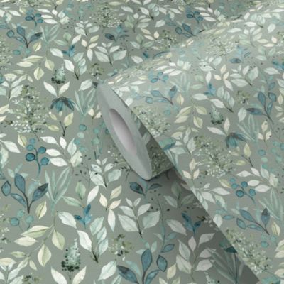 Papier peint pré-encollé vinyle intissé fleuri Easy Roll GoodHome Begonia vert l.53 x H.1005 cm