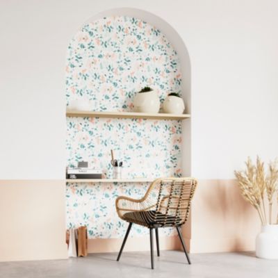 Papier peint pré-encollé vinyle intissé fleuri Easy Roll GoodHome Bexton bleu l.53 x H.1005 cm