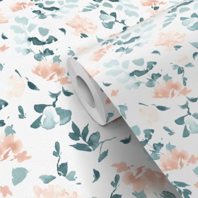 Papier peint pré-encollé vinyle intissé fleuri Easy Roll GoodHome Bexton bleu l.53 x H.1005 cm