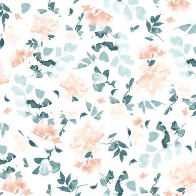 Papier peint pré-encollé vinyle intissé fleuri Easy Roll GoodHome Bexton bleu l.53 x H.1005 cm