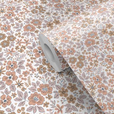 Papier peint pré-encollé vinyle intissé fleuri rose Easy Roll GoodHome Lovko l.53 x H.1005 cm