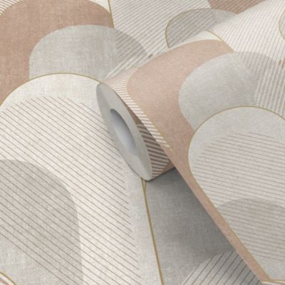 Papier peint pré-encollé vinyle intissé géométrique Easy Roll GoodHome Albury rose l.53 x H.1005 cm