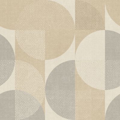 Papier peint pré-encollé vinyle intissé géométrique Easy Roll GoodHome Antilia beige l.53 x H.1005 cm