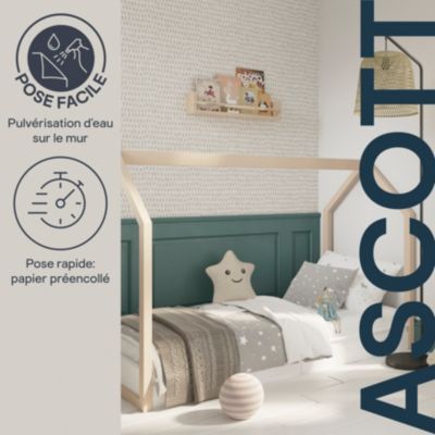 Papier peint pré-encollé vinyle intissé géométrique Easy Roll GoodHome Ascott beige l.53 x H.1005 cm