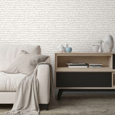 Papier peint pré-encollé vinyle intissé géométrique Easy Roll GoodHome Ascott beige l.53 x H.1005 cm