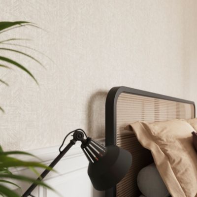 Papier peint pré-encollé vinyle intissé géométrique Easy Roll GoodHome Azay beige l.53 x H.1005 cm