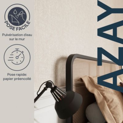 Papier peint pré-encollé vinyle intissé géométrique Easy Roll GoodHome Azay beige l.53 x H.1005 cm