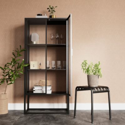 Papier peint pré-encollé vinyle intissé géométrique Easy Roll GoodHome Bamford rose l.53 x H.1005 cm
