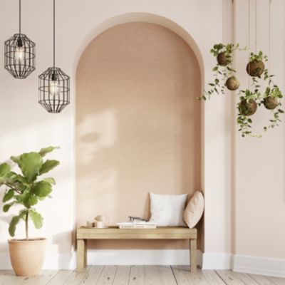 Papier peint pré-encollé vinyle intissé géométrique Easy Roll GoodHome Bamford rose l.53 x H.1005 cm