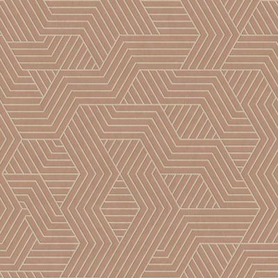 Papier peint pré-encollé vinyle intissé géométrique Easy Roll GoodHome Bamford rose l.53 x H.1005 cm