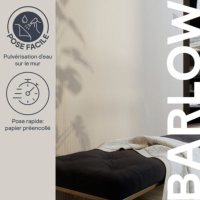 Papier peint pré-encollé vinyle intissé géométrique Easy Roll GoodHome Barlow beige l.53 x H.1005 cm