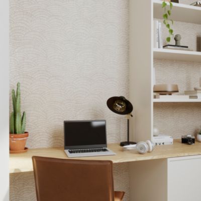 Papier peint pré-encollé vinyle intissé géométrique Easy Roll GoodHome Barrington beige l.53 x H.1005 cm