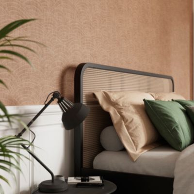 Papier peint pré-encollé vinyle intissé géométrique Easy Roll GoodHome Barrington rose l.53 x H.1005 cm