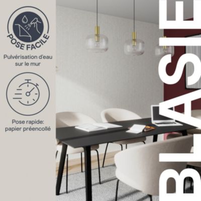 Papier peint pré-encollé vinyle intissé géométrique Easy Roll GoodHome Blasie beige l.53 x H.1005 cm