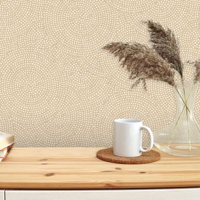 Papier peint pré-encollé vinyle intissé géométrique Easy Roll GoodHome Bolsa beige l.53 x H.1005 cm