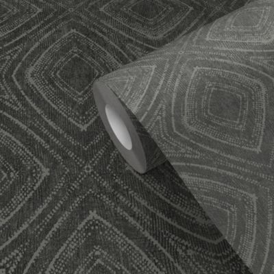 Papier peint pré-encollé vinyle intissé géométrique Easy Roll GoodHome Cadeby gris l.53 x H.1005 cm