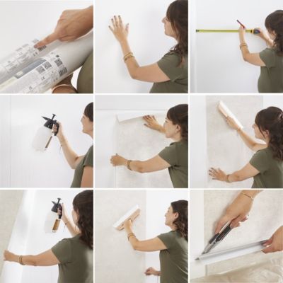 Papier peint pré-encollé vinyle intissé rayures rose Easy Roll GoodHome Penrose l.53 x H.1005 cm