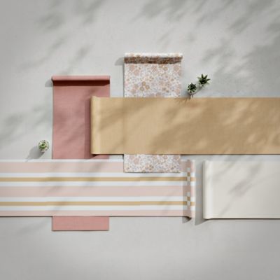 Papier peint pré-encollé vinyle intissé rayures rose Easy Roll GoodHome Penrose l.53 x H.1005 cm